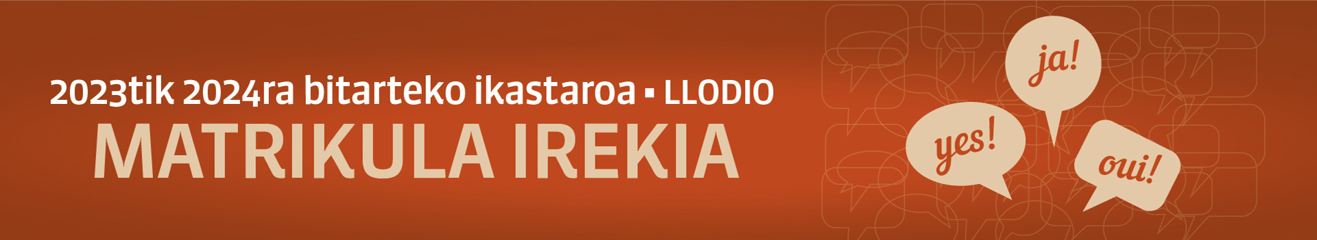 2023tik 2024ra bitarteko ikastaroa, Llodio, MATRIKULA IREKIA