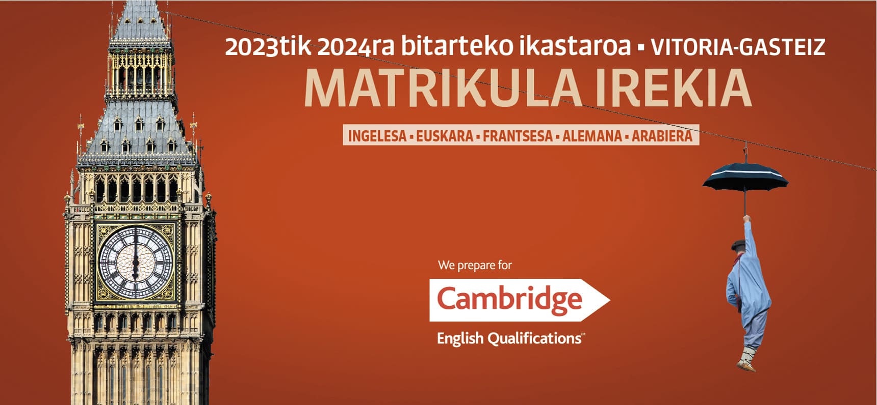2023tik 2024ra bitarteko ikastaroa, Vitoria-Gasteiz, Ingelesea, Euskara, Frantsesa, Alemana, Arabiera